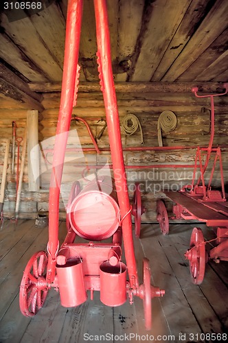 Image of Firefighter retro stock collected in village