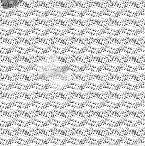 Image of Repeating ornament dotted wavy lines horizontal on white