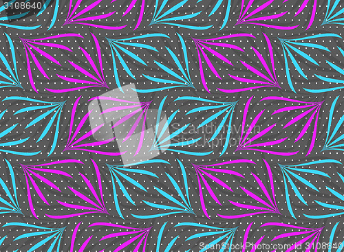 Image of Textured ornament with purple and blue floral elements