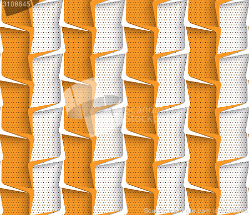 Image of Geometrical ornament with orange and white vertical