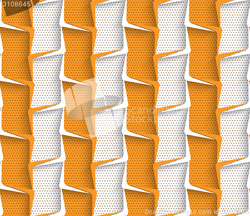 Image of Geometrical ornament with orange and white vertical