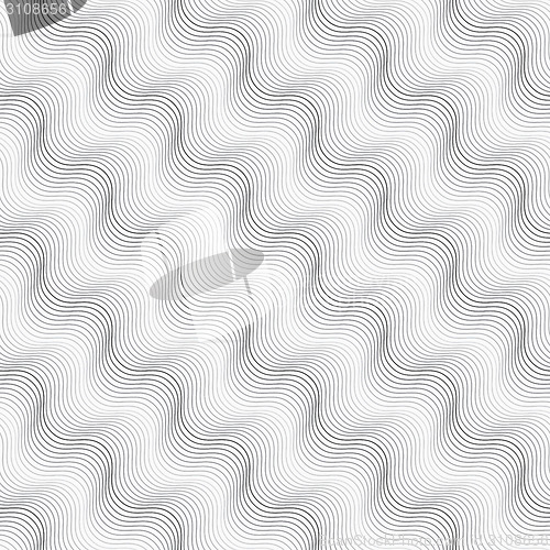 Image of Repeating ornament diagonal wavy on white