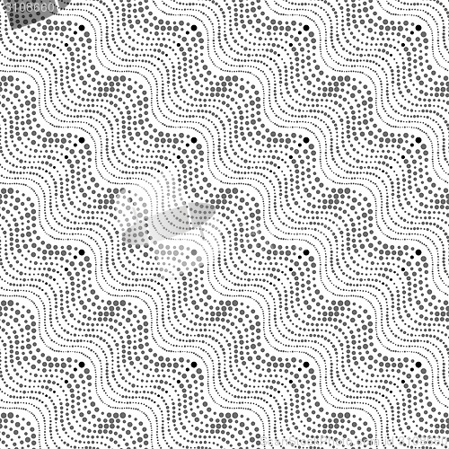 Image of Repeating ornament of dotted wavy texture