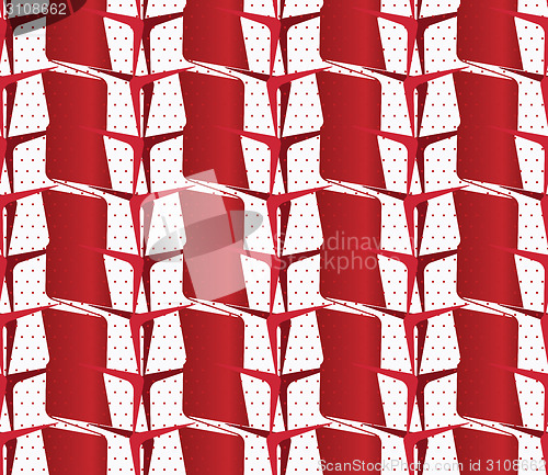 Image of Textured ornament with red and white stripes