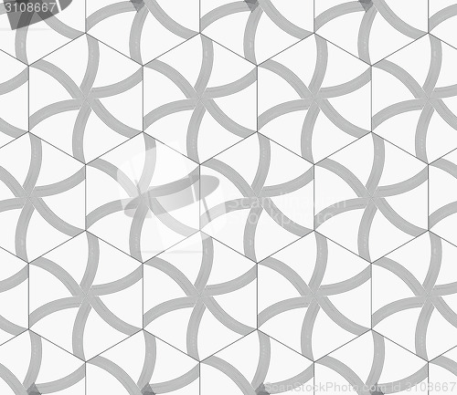 Image of Repeating ornament gray hexagons with lines