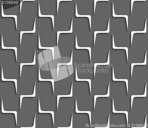 Image of Geometrical ornament with white zig-zag shapes on dark gray