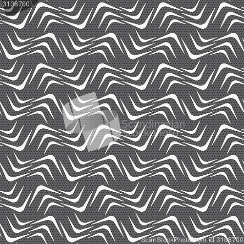 Image of Repeating ornament white wavy corners on gray