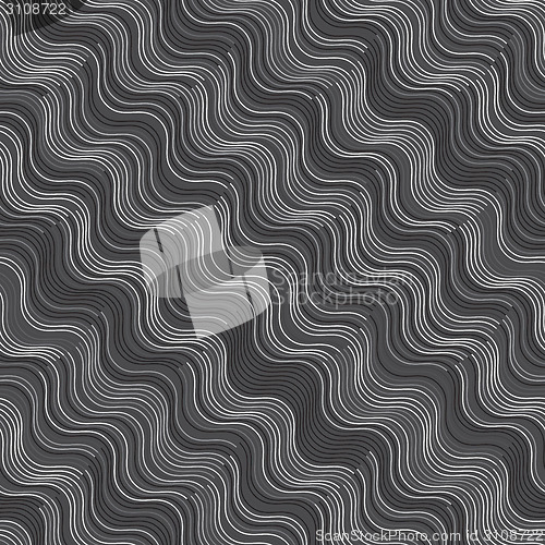 Image of Repeating ornament gray and white diagonal wavy