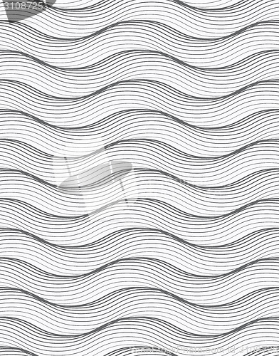 Image of Repeating ornament of many horizontal wavy lines