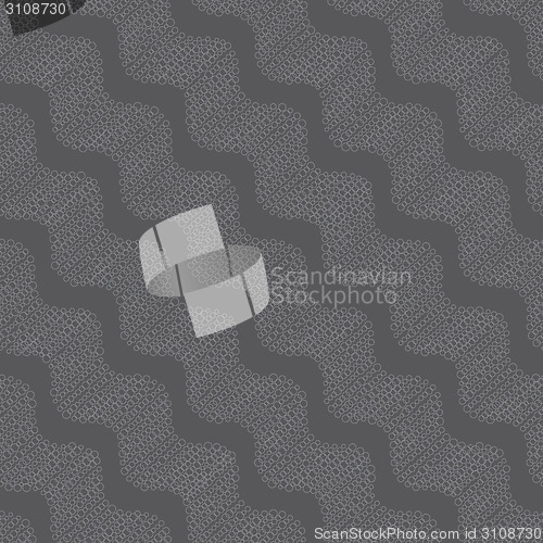 Image of Repeating ornament dotted diagonal wavy dark gray