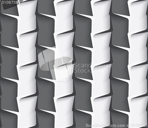 Image of Geometrical ornament with white and dark gray vertical lines