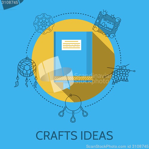 Image of Flat design vector illustration of crafts ideas