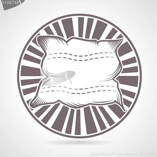 Image of Gray round badge for pillow