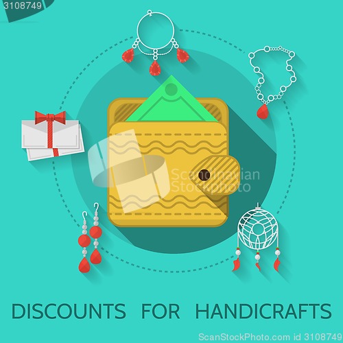 Image of Flat design vector illustration of handicraft