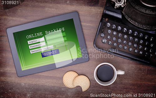 Image of Online banking on a tablet