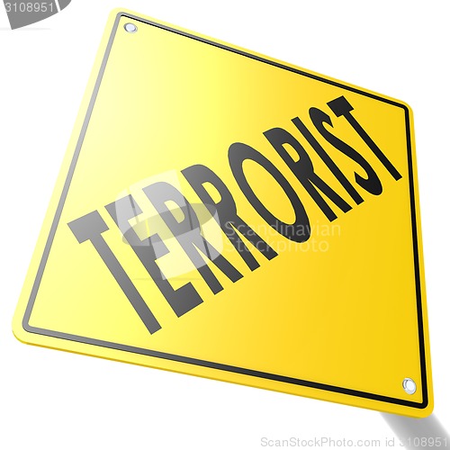 Image of Road sign with terrorist