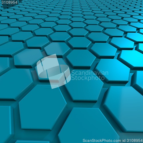 Image of Blue hexagon background