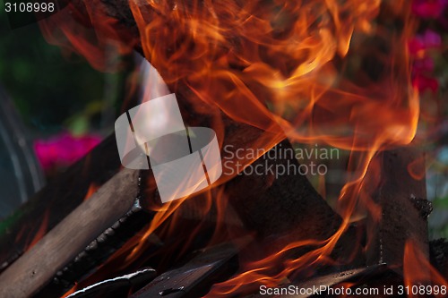 Image of lit a small fire