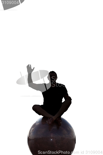 Image of on a white background, the silhouette of a man
