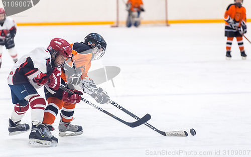 Image of Game between children ice-hockey teams