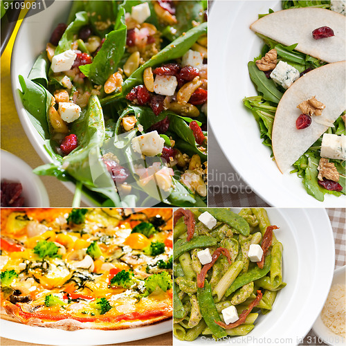 Image of healthy and tasty Italian food collage