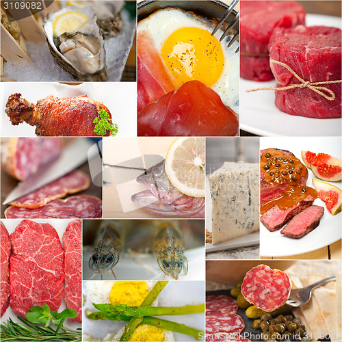 Image of high protein food collection collage