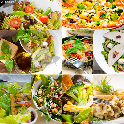 Image of healthy and tasty Italian food collage