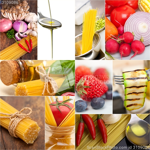Image of healthy Vegetarian vegan food collage
