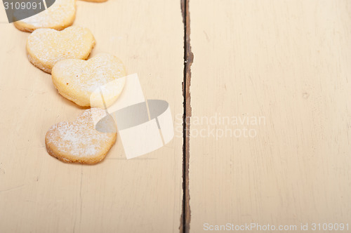 Image of heart shaped shortbread valentine cookies