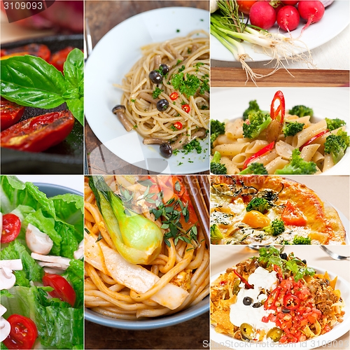 Image of healthy Vegetarian vegan food collage