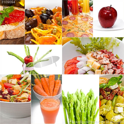 Image of healthy Vegetarian vegan food collage