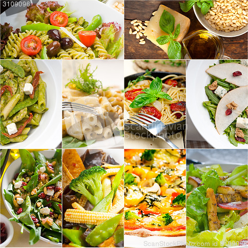 Image of healthy and tasty Italian food collage