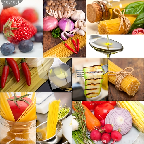 Image of healthy Vegetarian vegan food collage