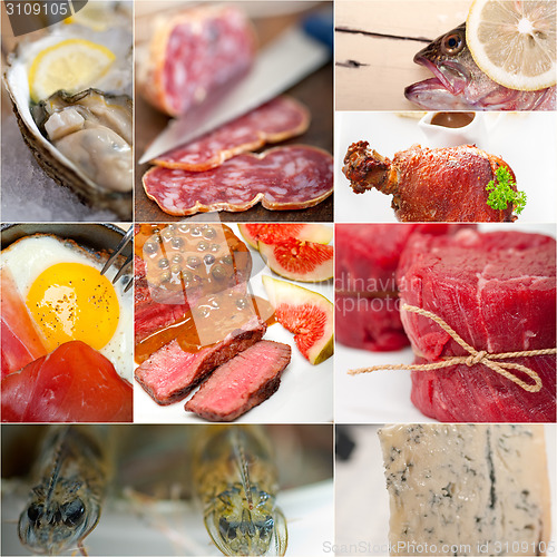 Image of high protein food collection collage