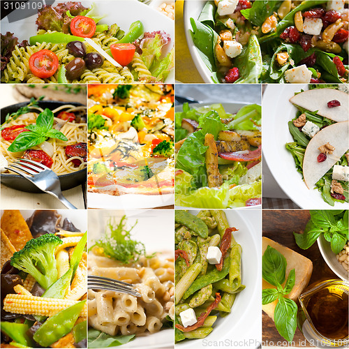 Image of healthy and tasty Italian food collage