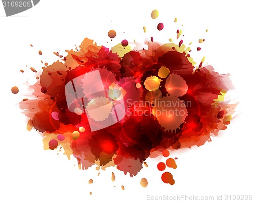 Image of Abstract artistic background of red paint splashes.