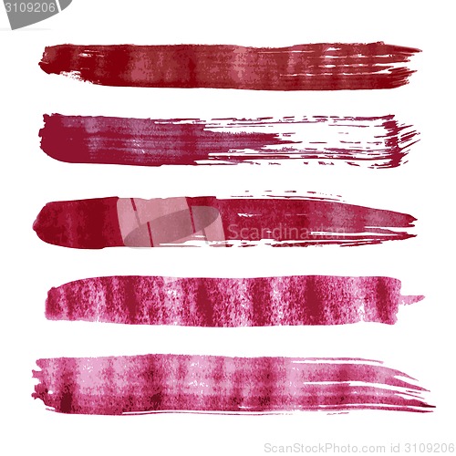 Image of Red vector watercolor brush strokes