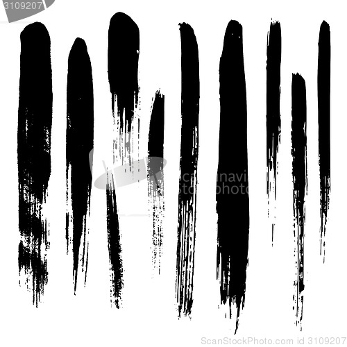 Image of Vector set of grunge brush strokes.