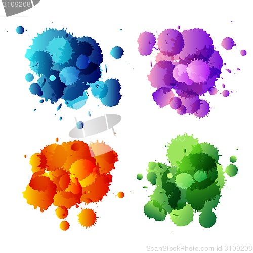 Image of Collection of colorful abstract paint splash