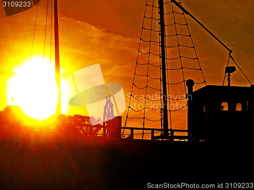 Image of Sunset on a boat