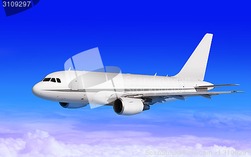 Image of cargo plane on blue sky