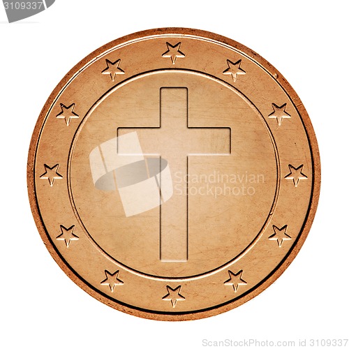 Image of Bronze coin with cross