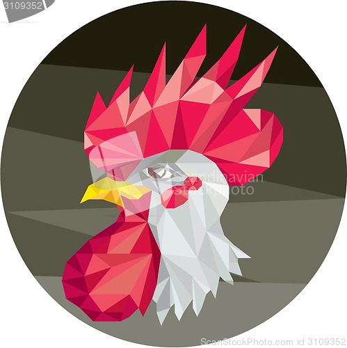 Image of Chicken Rooster Head Side Low Polygon