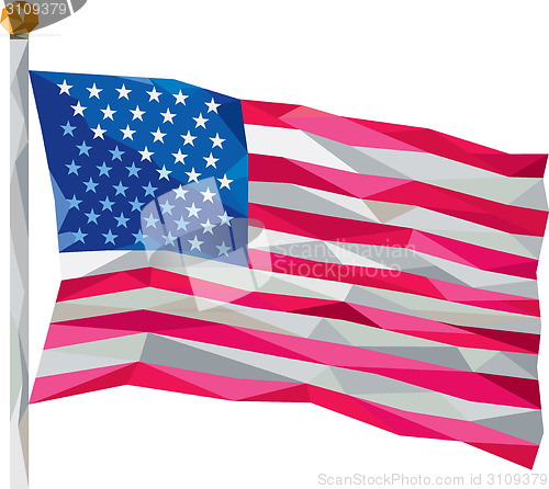 Image of USA Flag Stars and Stripes Low Polygon