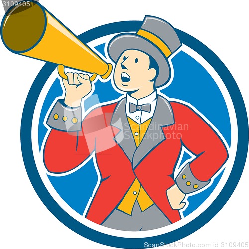 Image of Circus Ringmaster Bullhorn Circle Cartoon