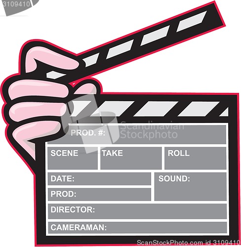 Image of Movie Clapboard Hand Cartoon