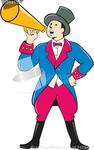 Image of Circus Ringmaster Bullhorn Standing Cartoon