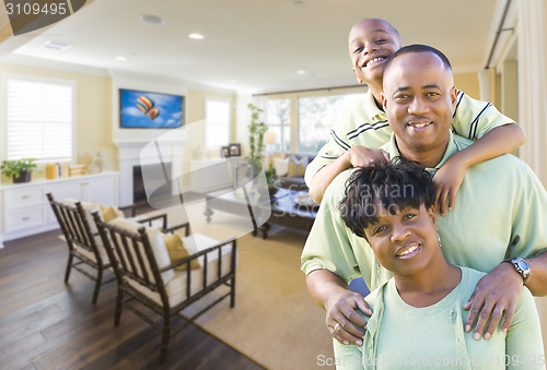 Image of African Amercian Family In Living Room