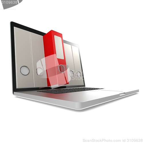 Image of Laptop with red folder