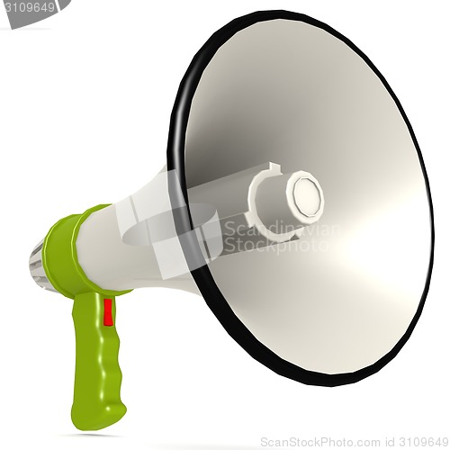 Image of Isolated green megaphone